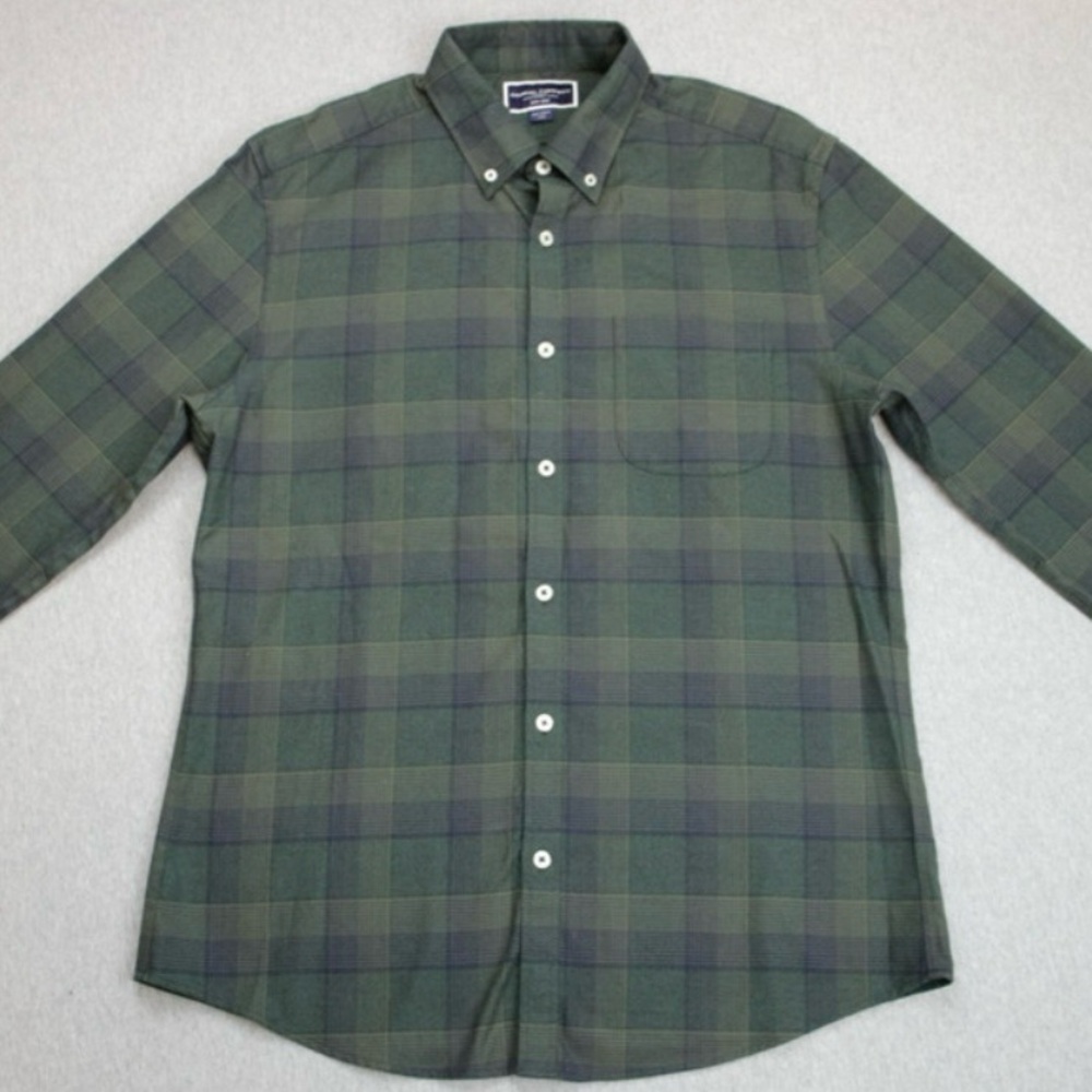 Charles Tyrwhitt Shirt Mens Size Large Plaid Cotton Extra Slim Fit Button-Down